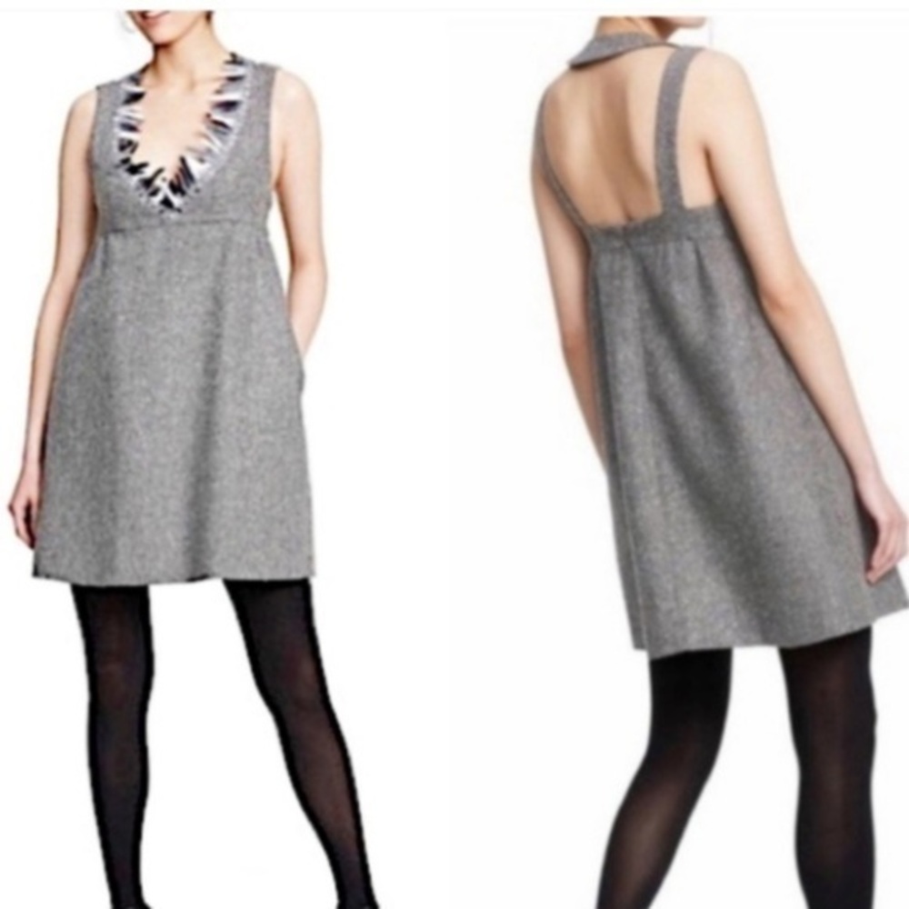 NWT Anna Sui Wool Tweed Sequin Dress